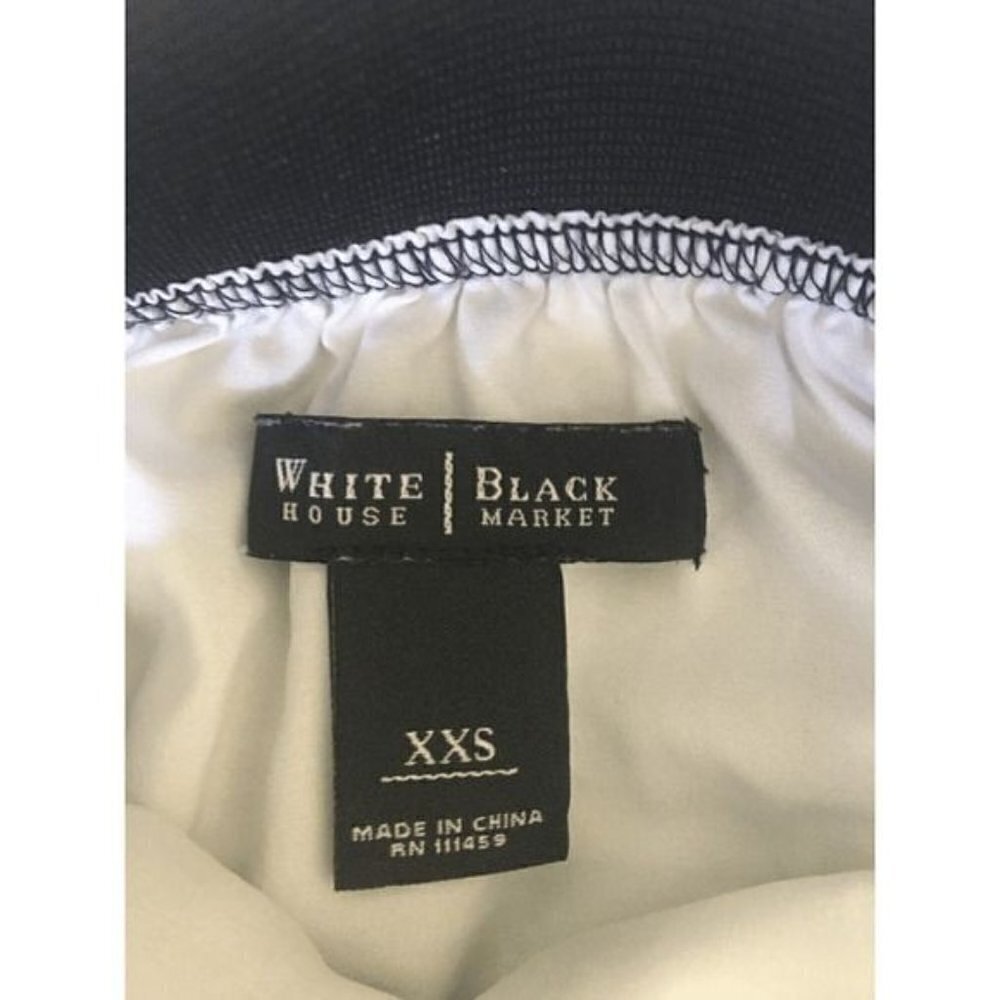 White House Black Market Skirt Size XXS Tiered Ruffle Black White Elastic Waist - Picture 8 of 11